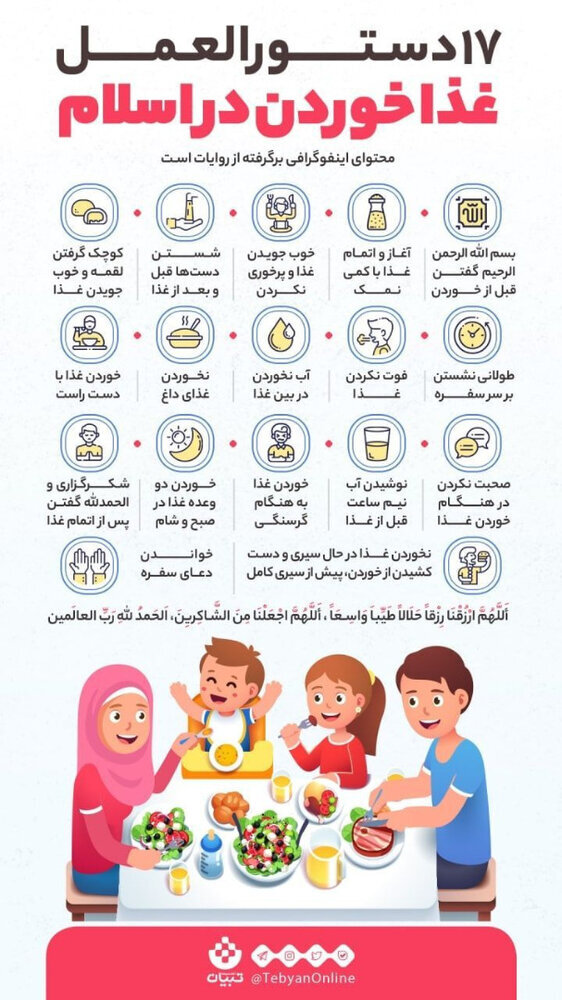 مهمترین دستورالعمل‌های غذا خوردن از نگاه اسلام / عکس