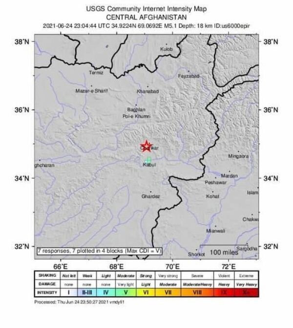 زلزله‌ای ۵.۱ ریشتری در پایتخت افغانستان 