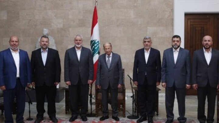 اسماعیل هنیه با رییس‌جمهور لبنان دیدار کرد