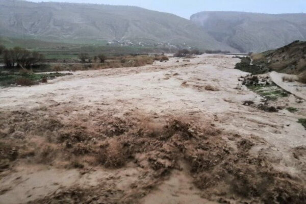 تصاویری از لحظه ورود سیلاب به منطقه کیسکان کرمان / فیلم