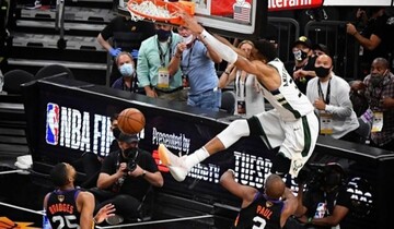 حرکت استثنایی یانیس آنته‌توکومپو در فینال NBA مقابل فنیکس / فیلم