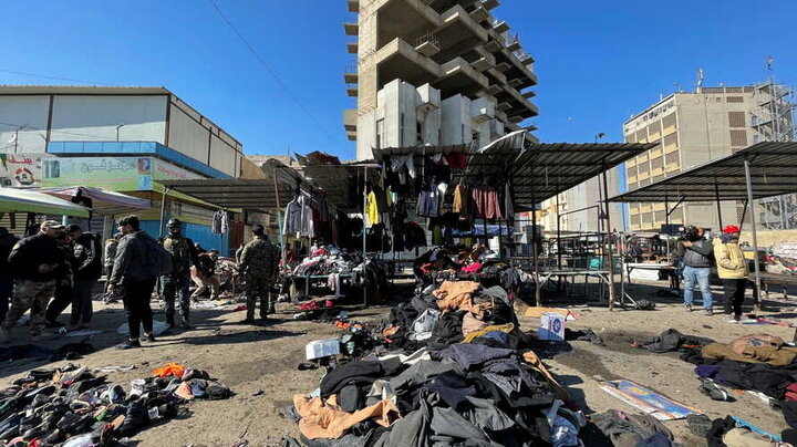 فیلمی از محل حمله ترورویستی و مرگبار در بازار بغداد