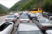 ترافیک سنگین در جاده هراز و چالوس