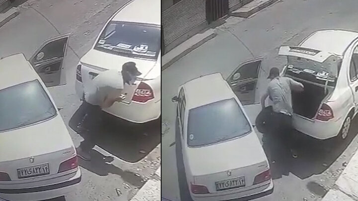 شگرد عجیب سارقین هنگام سرقت خودرو در اهواز / فیلم