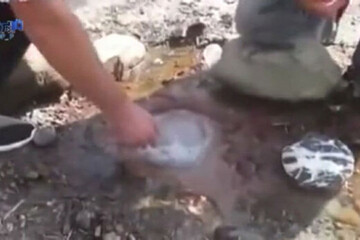 ویدیو تماشایی از جوشیدن آب در دل کوه‌های اورامان