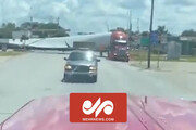 ویدیو هولناک از لحظه برخورد قطار با کامیون حامل توربین بادی