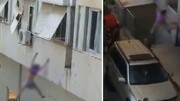 ویدیو هولناک از پرش مرگبار دختر جوان از روی پنجره