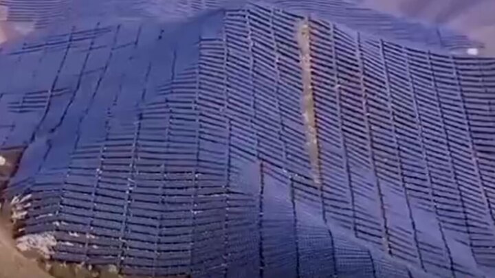 تصاویری جالب و عجیب از مزرعه خورشیدی تولید برق در چین / فیلم