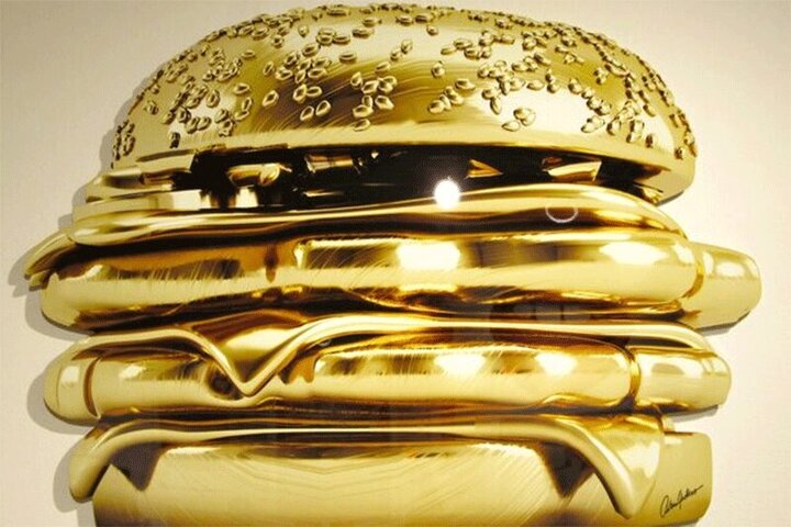 تصاویری از گران‌ترین ساندویچ جهان که از طلا ساخته شده است/ فیلم
