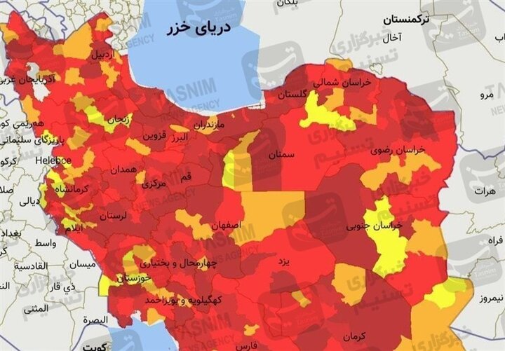 بازگشت ۵ شهر آذربایجان شرقی به وضعیت زرد کرونا