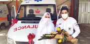 گفت‌وگوی خواندنی با پرستاری که در آمبولانس ازدواج کردند! / عکس