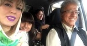 سلفی علیرضا خمسه با همسر جوان و دخترانش در خودروی لاکچری / عکس