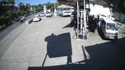 لحظه آتش گرفتن موتورسیکلت در پمپ بنزین / فیلم