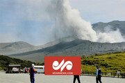تصاویری از فوران آتشفشان آسو در ژاپن / فیلم