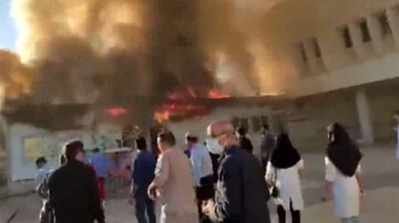 آتش سوزی هولناک یک بیمارستان در کرمانشاه / فیلم