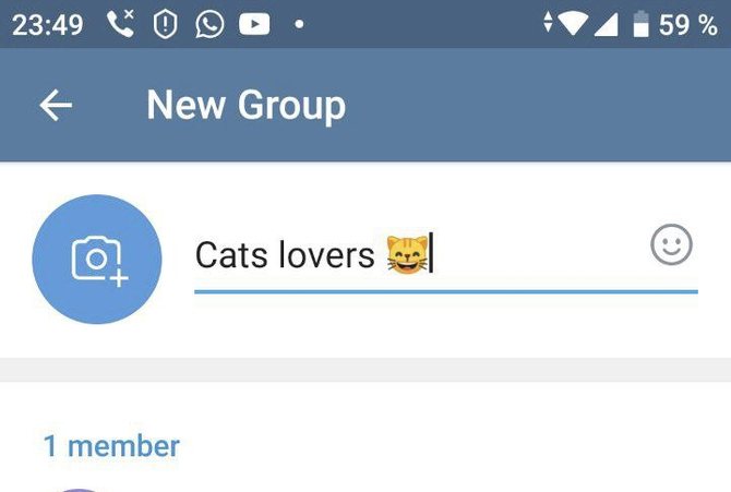 Entering a group name on Android