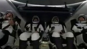 فیلمی جالب از لحظه بیرون کشیدن ۴ فضانورد از کپسول فضایی !
