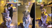جشن تولد خطرناک در یکی خیابان های تهران جنجالی شد/ عکس