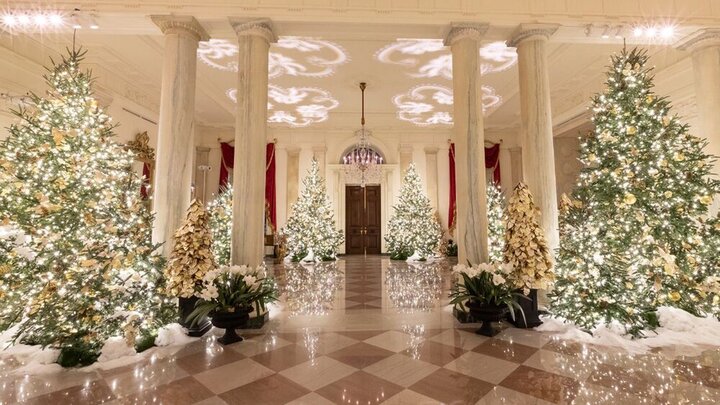 تصاویری از تزئینات کریسمسی کاخ سفید / فیلم