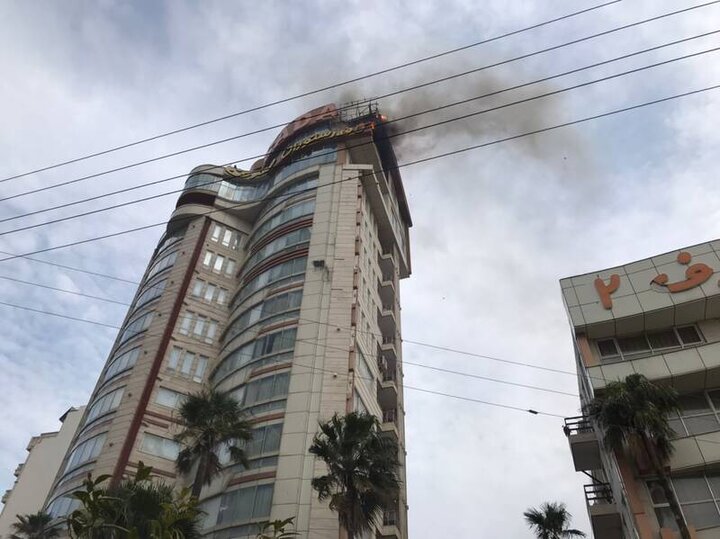 آتش سوزی گسترده در هتل صدف محمود آباد / فیلم
