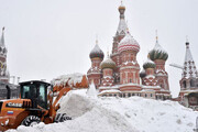 بارش برف بی سابقه و عجیب طی ۷۰ سال اخیر در روسیه / فیلم