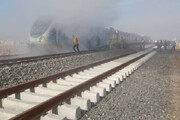 آتش سوزی هولناک در قطار تهران ورامین / فیلم