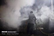 اتوبوس مسافربری در آزادراه تهران - پردیس آتش گرفت / جزییات