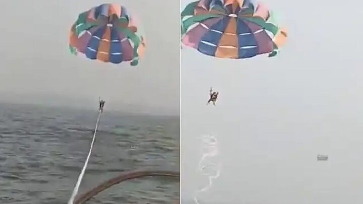 ویدیو هولناک از لحظه پاره شدن طناب پاراگلایدر سواران در آسمان و سقوط از ارتفاع ۱۰۰ متری