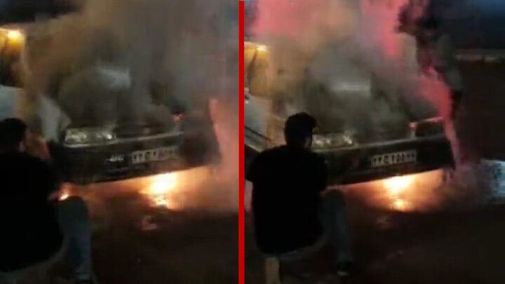 فیلم آتش زدن خودروی عضو شورای شهر امیدیه / ماجرا چه بود؟