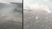 ویدیویی باورنکردنی از بارش تگرگ های درشت در هرمزگان!