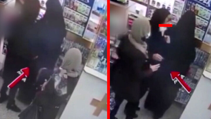 لحظه سرقت عجیب تلفن همراه توسط دو زن سارق حرفه ای در داروخانه در تهران / فیلم