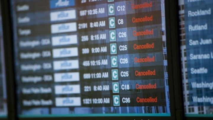 طوفان زمستانی بیش از ۲ هزار پرواز در آمریکا را لغو کرد
