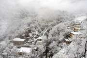 تصاویر چشم نواز بارش برف بی‌سابقه در شهر تاریخی ماسوله / فیلم