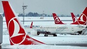تعلیق پروازهای فرودگاه استانبول به علت بارش برف تا بامداد چهارشنبه