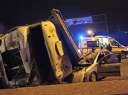 مصدومیت ۱۱ نفر درپی سانحه رانندگی در جاده ساوه