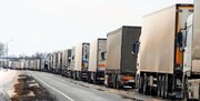 صف طولانی دوباره کامیون‌ها در مرز جمهوری آذربایجان