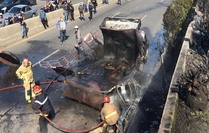 کامیون حامل سوخت در شمال بیروت منفجر شد