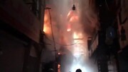 آتش‌سوزی در بازار کفاش‌های تهران / فیلم