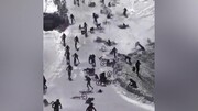 ویدیو هولناک از لحظه برخورد دوچرخه سواران با یکدیگر در پیست برفی!