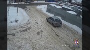 جان باختن راننده درپی تصادف وحشتناک دو اتومبیل در روسیه / فیلم