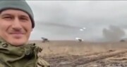 سلفی سرباز روس هنگام شلیک موشک به سمت اوکراین / فیلم