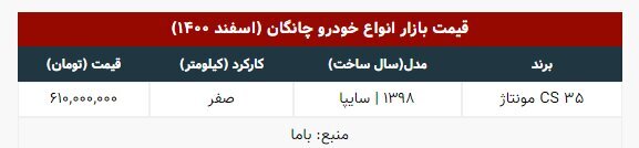 شاسی بلند سایپا چند؟