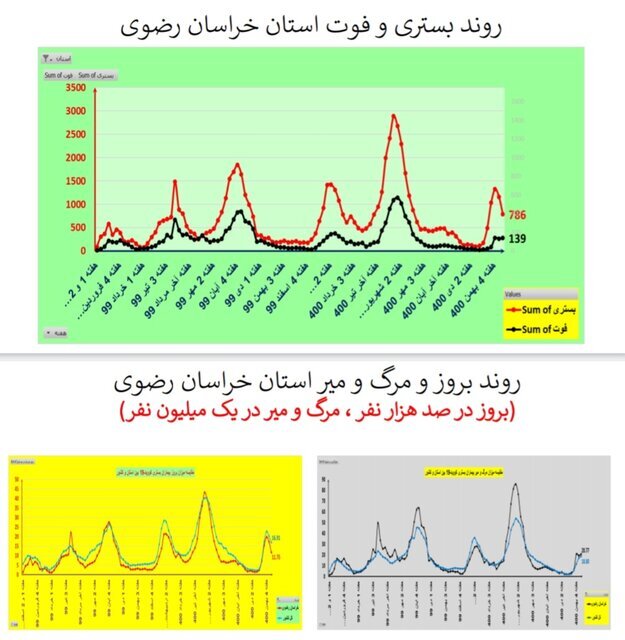 روند نزولی بستری‌های کرونا در عمده استان‌ها / افزایش فوتی‌ها در ۱۹ استان