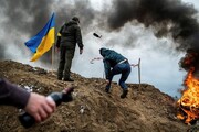 لحظه درگیری ارتش اوکراین با ستون تانک‌های روسی / فیلم