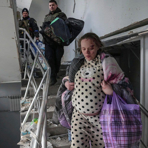 تصاویری تلخ از وضعیت زنان باردار اوکراینی