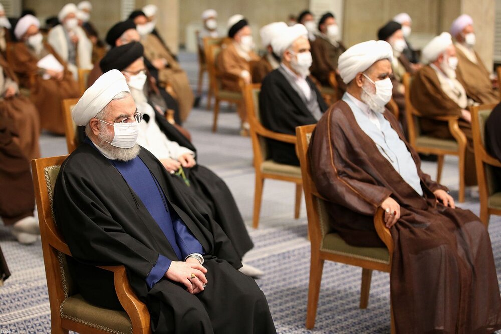 حضور حسن روحانی در دیدار اعضای خبرگان با رهبر انقلاب / عکس