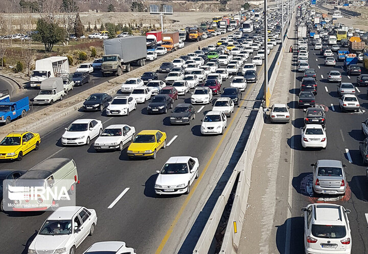 ترافیک شدید در محور تهران - مشهد در محدوده استان سمنان