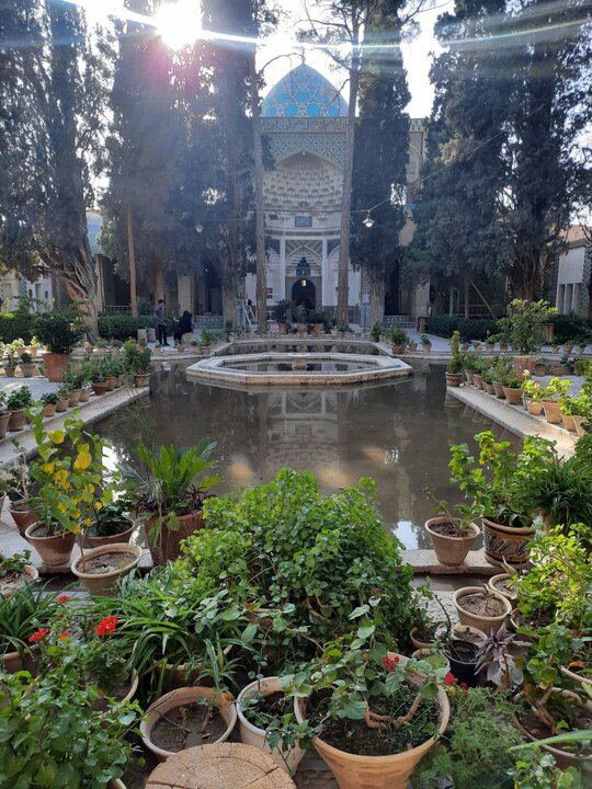 مقبره شاه نعمت الله ولی جایی که پر از درخت و گنجشکه
