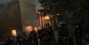 مقر حزب دموکرات کردستان عراق در بغداد به آتش کشیده شد + علت و فیلم