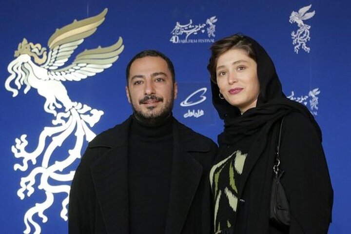 عکس عاشقانه فرشته حسینی و نوید محمدزاده در روز برفی